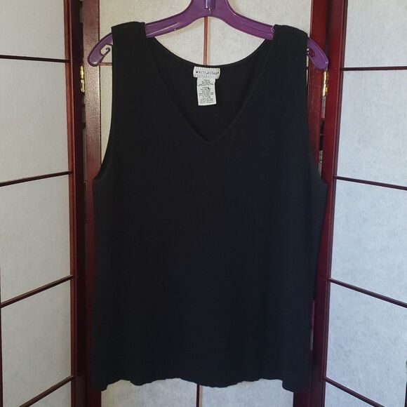 White Stag Jet Black V-Neck Sleeveless Top - Picture 1 of 6
